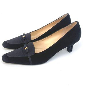 Salvatore Ferragamo Black Suede Kitten Heel Pumps Collection 2018 Sz 8